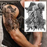 Popxstar Africa Serengeti  Black Indian Warrior Waterproof Flash Tattoo Sticker Tribal Mighty Tiger Tatoo Men Women