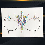 Popxstar 3D Gem Chest Paste Glitter Diamond Tattoo Sticker Woman Nipple Shining Jewelry DIY Ornament For Wedding Bride Breast Decoration