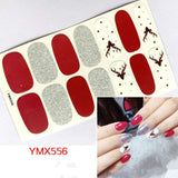 Popxstar 14Tips/Sheet Christmas/Halloween Nail Art Stickers Festival Pumpkin Wraps Waterproof Full DIY Manicure Accessories YMX Series