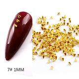 Popxstar 1/2/3mm Spikes Metal Studs Conical Shape Punk Style Flat Back Rivets Halloween 3D Alloy Nail Art for Decoration