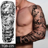 Popxstar Full Arm Temporary Tattoos Large Black Totem Trial Boys Tatoo Fake Waterproof Skull Lion Sleeve Tattoo Stickers Body Art Makeup
