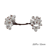 Popxstar Valentine's Day White Theme Artificial Flower Cherry Stamen Berries Bundle DIY Christmas Decoration Wedding Cake Gift Box Wreaths Xmas Decor
