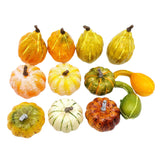 Popxstar 12pcs Artificial Pumpkin Velvet Plush Material Soft Fake Pumpkin Autumn Harvest Thanksgiving Halloween Decoration