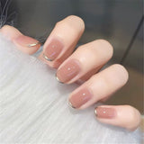 Popxstar spring centerpiece ideas short square acrylic nails spring dip nails 24Pcs Shiny Glitter Detachable False Nails Long Ballerina Pink Wearable Fake Nails Full Cover False Nail Tips with glue design