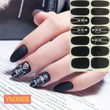 Popxstar 14Tips/Sheet Christmas/Halloween Nail Art Stickers Festival Pumpkin Wraps Waterproof Full DIY Manicure Accessories YMX Series