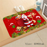 Popxstar Christmas Red Truck Gnome Santa Merry Christmas Mat Outdoor Carpet Christmas Decorations for Home Navidad New Year Gifts