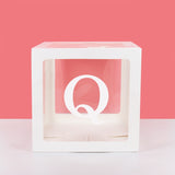 Popxstar A-Z letter Name Transparent Balloon Box BABY ONE Blocks Boy Girl Party Gift Box Wedding Decoration Baby Shower Birthday Party