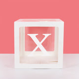 Popxstar A-Z letter Name Transparent Balloon Box BABY ONE Blocks Boy Girl Party Gift Box Wedding Decoration Baby Shower Birthday Party