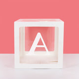 Popxstar A-Z letter Name Transparent Balloon Box BABY ONE Blocks Boy Girl Party Gift Box Wedding Decoration Baby Shower Birthday Party