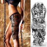 Popxstar large temporary tattoos women thigh leg tattoo sleeve pattern waterproof tatoo sticker body art sexy tatoo fake water sheet