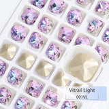 Popxstar K9 Glass Crystals Crafts Pointback Loose Stones Square Crystals For Clothes Bags DIY Jewelry Decoration Garments Strass