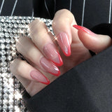 Popxstar spring centerpiece ideas short square acrylic nails spring dip nails 24pcs Mid Length Fake Nails Ballet Removable Wear Full Cover Coffin Artificial Manicure Patch False Nail Tips with Glue