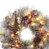 Popxstar Christmas Decor LED Luminous Simulation Wreath Wall Door Hanging New Year Gift Durable Multiple-Uses Lovely Wreath Art Crafts