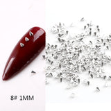 Popxstar 1/2/3mm Spikes Metal Studs Conical Shape Punk Style Flat Back Rivets Halloween 3D Alloy Nail Art for Decoration