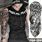 Popxstar Large Arm Sleeve Tattoo Lion Crown King Rose Waterproof Temporary Tatoo Sticker Wild Wolf Tiger Men Full Skull Totem Fake Tatto
