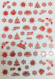 Popxstar Merry Christmas Nail Art Decals Decoration Self Adhesive Nail Art Stickers Manicure Design White Snow Sticker for Nail Design