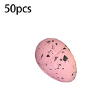 Popxstar 50PCS Children Painting Eggs Toys With Rope Gifts Plastic Hanging Easter Crafts Handmade DIY Toys Fun Kids Birthday Gifts