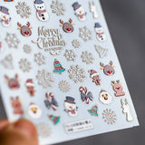 Popxstar New Technology Embossed 5D Nail Art Sticker Ultra-thin Three-dimensional Relief Christmas Series Nail Art Decoration Sticker