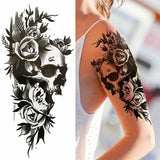 Popxstar 1pc Animal Lion Women Waterproof Temporary Tattoos Fake Stickers Arm Sun Art Black Cross Jesus 3D Praying Fashion Decoration