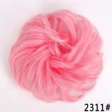 Popxstar   Synthetic Curly Messy Hair Bun Scrunchie Chignon With Elastic Rubber Band Hair Pieces For Women Black Brown Gray Ponytails