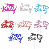 Popxstar Valentine's Day Gittler Happy Birthday Cake Topper Bling Sparkle Decoration Sign Happy Birthday Cake Topper Girl`s Birthday Dessert Decor