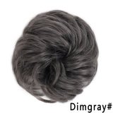 Popxstar   Synthetic Curly Messy Hair Bun Scrunchie Chignon With Elastic Rubber Band Hair Pieces For Women Black Brown Gray Ponytails
