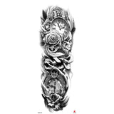 Popxstar New Year's Day Valentine's Day Waterproof Temporary Tattoo Sticker for Men Women Totem Geometric Full Arm Large Size Sleeve Tatoo Fake Tatto Flash Tattoos