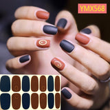 Popxstar 14Tips/Sheet Christmas/Halloween Nail Art Stickers Festival Pumpkin Wraps Waterproof Full DIY Manicure Accessories YMX Series