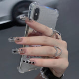 Popxstar Spring Centerpiece Ideas Short Square Acrylic Nails Spring Dip Nails 24pcs Rhinestone Design Fake Nails Shiny Bridal Women Lady Party Nail DIy Decorations Press On Nail Tips False Nail Patch