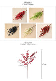 Popxstar 5 Fork Single Red Berry DIY Christmas Decorations For Home Wedding Party Decoration Artificial Flower Berry Fake Flower Branch