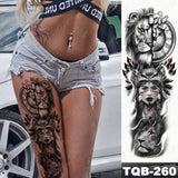 Popxstar Large Arm Sleeve Tattoo Lion Crown King Rose Waterproof Temporary Tatoo Sticker Wild Wolf Tiger Men Full Skull Totem Tatto