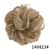Popxstar   Synthetic Curly Messy Hair Bun Scrunchie Chignon With Elastic Rubber Band Hair Pieces For Women Black Brown Gray Ponytails