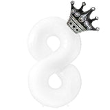 Popxstar 40inch Rose Gold Silver Crown Number Foil Balloons 1st 3st Birthday Party Wedding Balloon Supplies Baby Shower Air Globos Decor