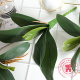 Popxstar 2pcs Artificial Plants Real Touch Phalaenopsis Leaf Decorative Flowers DIY Auxiliary Material Flower Decoration Orchid Leaves