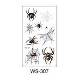 Popxstar New 3D Tattoo Stickers Waterproof Sweat Horror Dark Stereo Spider Tattoo Stickers Spider Web Halloween Tattoo Stickers