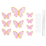Popxstar 1Set Happy Birthday Cake Toppers Cake Decoration Handmade Butterfly Cupcake Topper For Wedding Birthday Party Baby Shower Baking