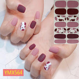 Popxstar 14Tips/Sheet Christmas/Halloween Nail Art Stickers Festival Pumpkin Wraps Waterproof Full DIY Manicure Accessories YMX Series