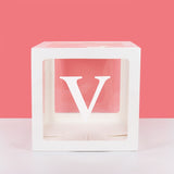 Popxstar A-Z letter Name Transparent Balloon Box BABY ONE Blocks Boy Girl Party Gift Box Wedding Decoration Baby Shower Birthday Party