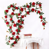 Popxstar New Year Wedding Decoration Artificial Flowers for Decor High Quality Royal Rose Fake Flower Vine Xmas Party Hotel Home Decor