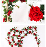 Popxstar New Year Wedding Decoration Artificial Flowers for Decor High Quality Royal Rose Fake Flower Vine Xmas Party Hotel Home Decor