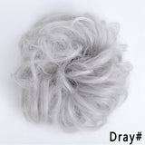 Popxstar   Synthetic Curly Messy Hair Bun Scrunchie Chignon With Elastic Rubber Band Hair Pieces For Women Black Brown Gray Ponytails