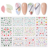 Popxstar spring centerpiece ideas short square acrylic nails spring dip nails Harunouta 12Pcs Sweet Love Heart Nail Water Decals Valentines Manicure Letter Flower Leaf Sliders for Nails Accessories