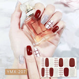 Popxstar 14Tips/Sheet Christmas/Halloween Nail Art Stickers Festival Pumpkin Wraps Waterproof Full DIY Manicure Accessories YMX Series