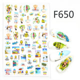 Popxstar Nail 3D Sticker Cool English Letter stickers for nail Foil Love Heart Design Valentines Manicure Decal Water Slide Foil