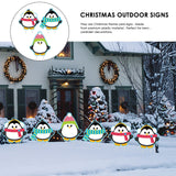 Popxstar Christmas Decorations Outdoor 10pcs Yard Signs with 20 Stakes Waterproof Holiday Funny Penguin Lawn Stakes Xmas Lawn Sign