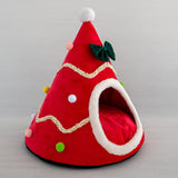 Popxstar Christmas Dog Cat Kennel Bed Warm Pet Basket Cozy Kitten Winter Sleeping Comfort Cushion Cat Nest House for Small Dog Pets