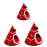 Popxstar Christmas Dog Cat Kennel Bed Warm Pet Basket Cozy Kitten Winter Sleeping Comfort Cushion Cat Nest House for Small Dog Pets