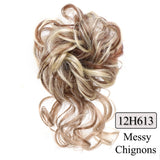 Popxstar  vScrunchies Messy Hair Bun Chignon Hair Band Elastic band bundle Hairpiece Tail For Women Synthetic Wrap Curly Ponytail