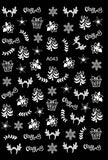 Popxstar Merry Christmas Nail Art Decals Decoration Self Adhesive Nail Art Stickers Manicure Design White Snow Sticker for Nail Design