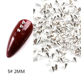 Popxstar 1/2/3mm Spikes Metal Studs Conical Shape Punk Style Flat Back Rivets Halloween 3D Alloy Nail Art for Decoration